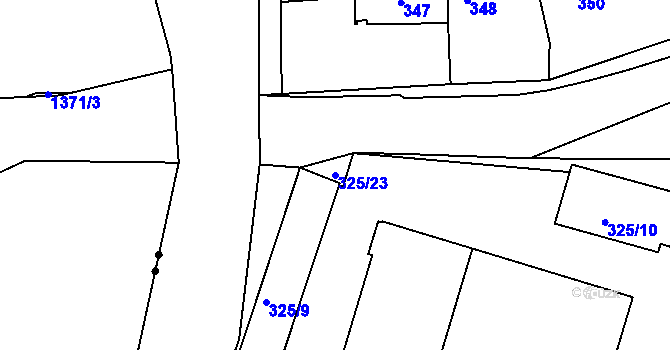 Parcela st. 325/23 v KÚ Loučky u Lokte, Katastrální mapa