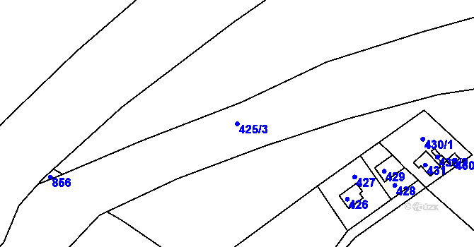 Parcela st. 425/3 v KÚ Loučky u Lokte, Katastrální mapa
