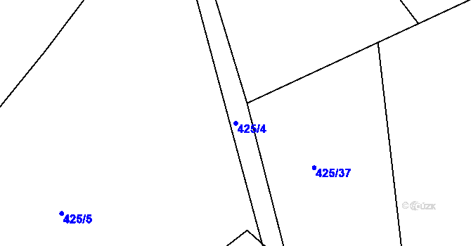 Parcela st. 425/4 v KÚ Loučky u Lokte, Katastrální mapa
