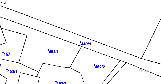 Parcela st. 449/1 v KÚ Loučky u Lokte, Katastrální mapa