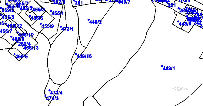 Parcela st. 449/3 v KÚ Loučky u Lokte, Katastrální mapa