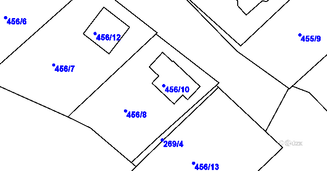 Parcela st. 456/10 v KÚ Loučky u Lokte, Katastrální mapa