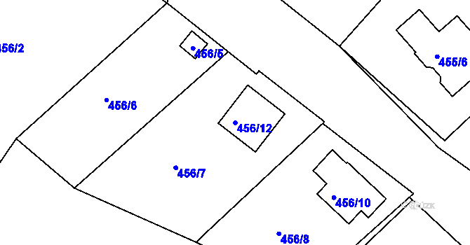 Parcela st. 456/12 v KÚ Loučky u Lokte, Katastrální mapa