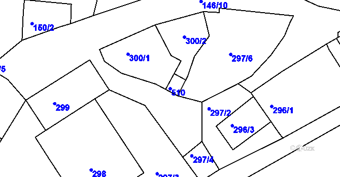 Parcela st. 510 v KÚ Loučky u Lokte, Katastrální mapa