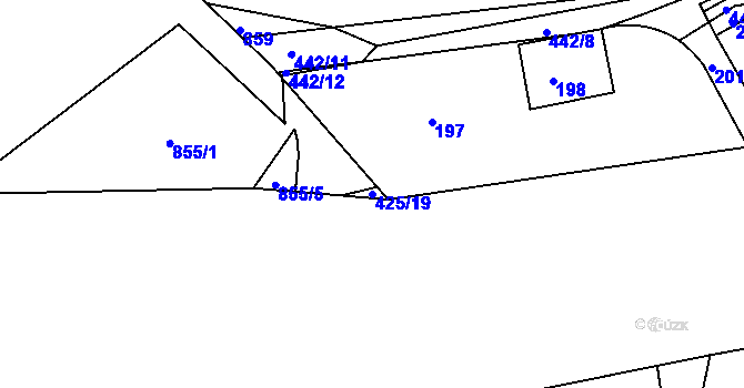 Parcela st. 425/19 v KÚ Loučky u Lokte, Katastrální mapa