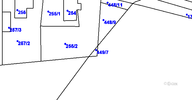 Parcela st. 449/7 v KÚ Loučky u Lokte, Katastrální mapa