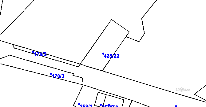 Parcela st. 425/22 v KÚ Loučky u Lokte, Katastrální mapa