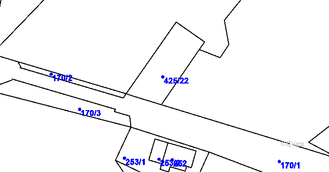 Parcela st. 425/24 v KÚ Loučky u Lokte, Katastrální mapa