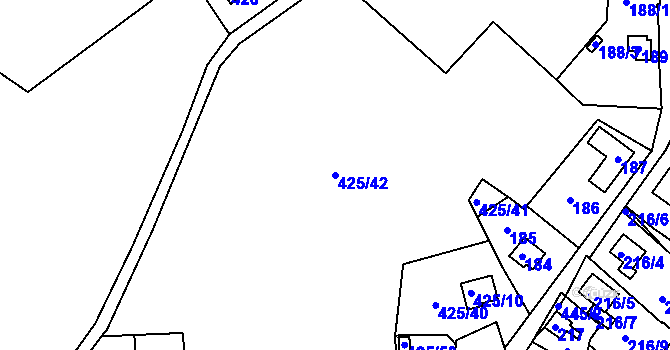 Parcela st. 425/42 v KÚ Loučky u Lokte, Katastrální mapa