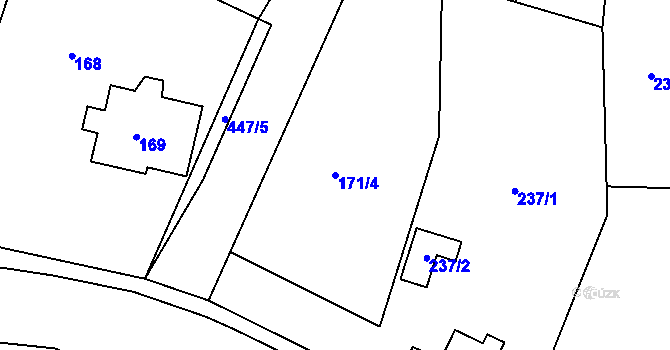 Parcela st. 171/4 v KÚ Loučky u Lokte, Katastrální mapa