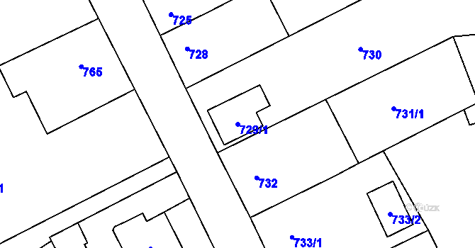 Parcela st. 729/1 v KÚ Nové Sedlo u Lokte, Katastrální mapa
