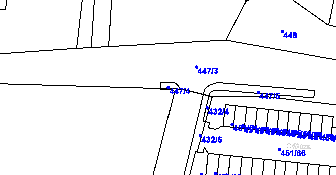Parcela st. 447/4 v KÚ Nové Sedlo u Lokte, Katastrální mapa