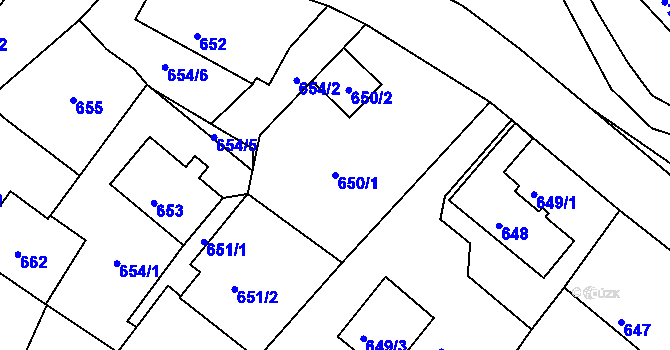Parcela st. 650/1 v KÚ Nové Sedlo u Lokte, Katastrální mapa