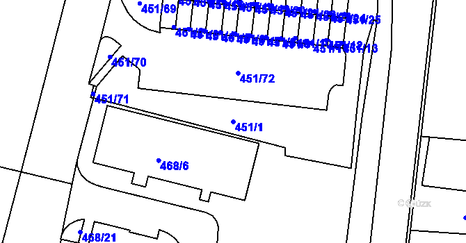 Parcela st. 451/1 v KÚ Nové Sedlo u Lokte, Katastrální mapa