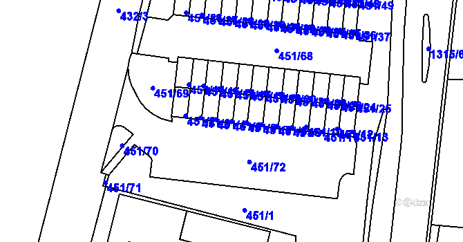 Parcela st. 451/5 v KÚ Nové Sedlo u Lokte, Katastrální mapa