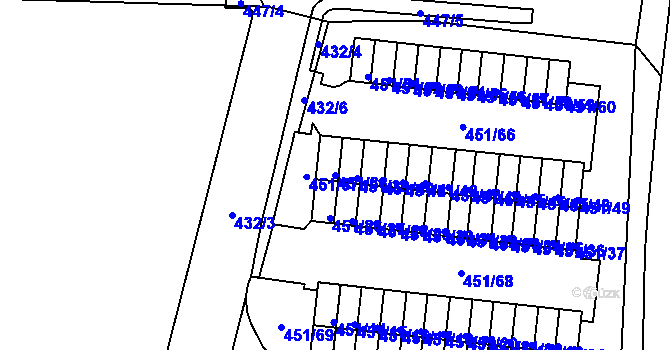 Parcela st. 451/38 v KÚ Nové Sedlo u Lokte, Katastrální mapa
