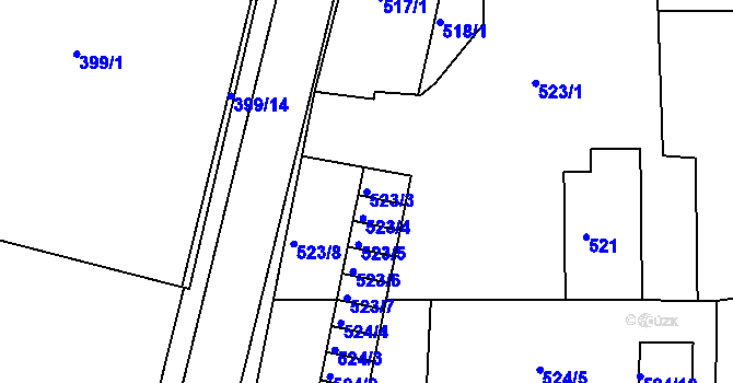 Parcela st. 523/3 v KÚ Nové Sedlo u Lokte, Katastrální mapa