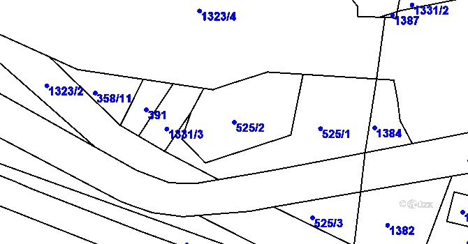 Parcela st. 525/2 v KÚ Nové Sedlo u Lokte, Katastrální mapa