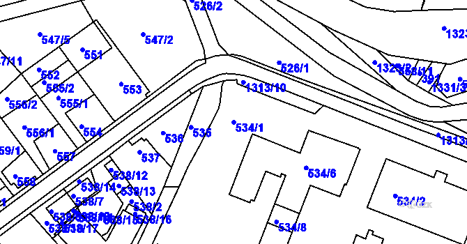 Parcela st. 534/1 v KÚ Nové Sedlo u Lokte, Katastrální mapa