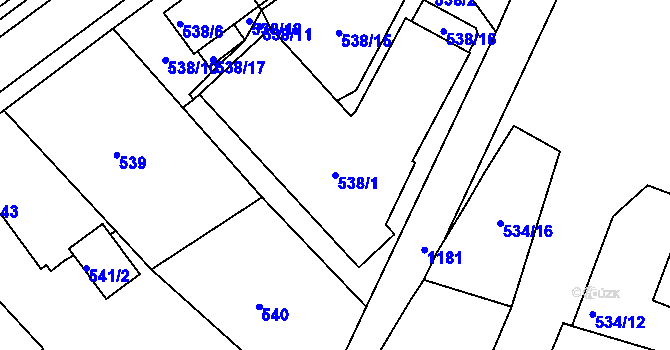 Parcela st. 538/1 v KÚ Nové Sedlo u Lokte, Katastrální mapa