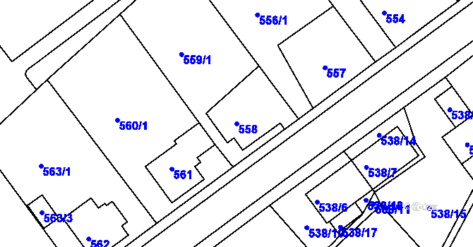Parcela st. 558 v KÚ Nové Sedlo u Lokte, Katastrální mapa