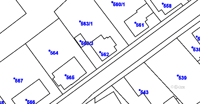 Parcela st. 562 v KÚ Nové Sedlo u Lokte, Katastrální mapa