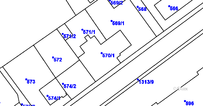 Parcela st. 570/1 v KÚ Nové Sedlo u Lokte, Katastrální mapa