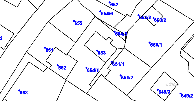 Parcela st. 653 v KÚ Nové Sedlo u Lokte, Katastrální mapa
