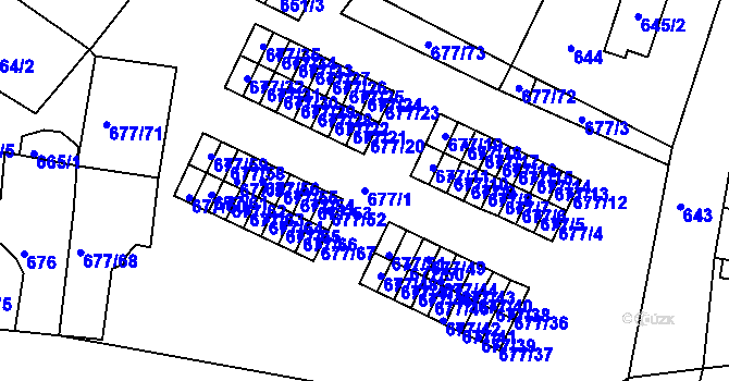 Parcela st. 677/1 v KÚ Nové Sedlo u Lokte, Katastrální mapa