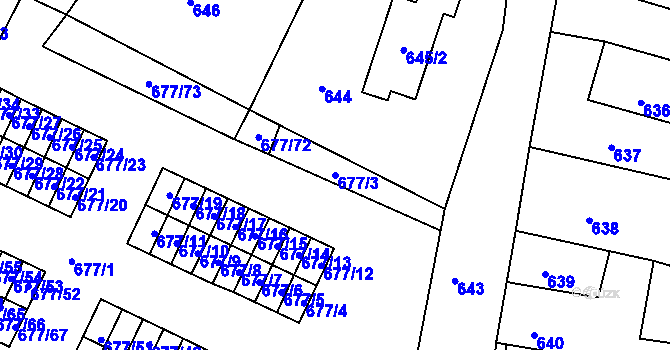 Parcela st. 677/3 v KÚ Nové Sedlo u Lokte, Katastrální mapa