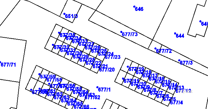 Parcela st. 677/23 v KÚ Nové Sedlo u Lokte, Katastrální mapa