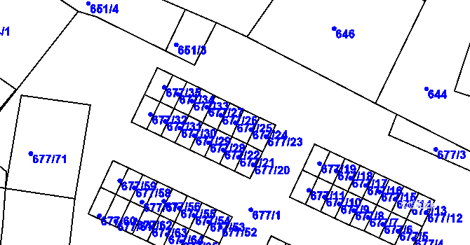 Parcela st. 677/25 v KÚ Nové Sedlo u Lokte, Katastrální mapa