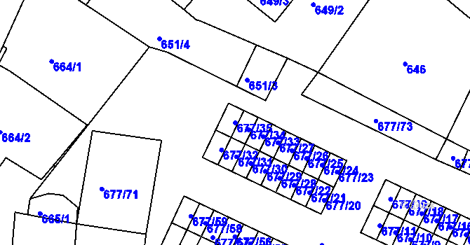 Parcela st. 677/35 v KÚ Nové Sedlo u Lokte, Katastrální mapa