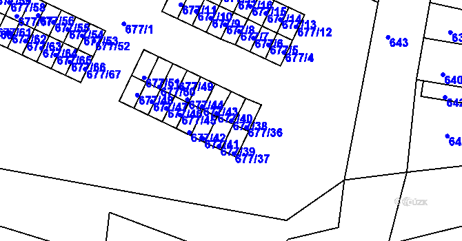 Parcela st. 677/38 v KÚ Nové Sedlo u Lokte, Katastrální mapa