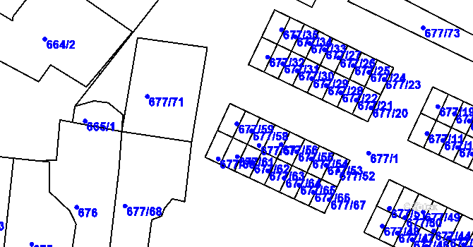 Parcela st. 677/59 v KÚ Nové Sedlo u Lokte, Katastrální mapa