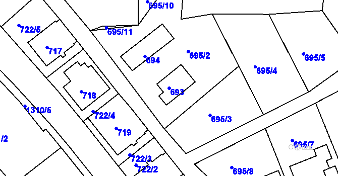 Parcela st. 693 v KÚ Nové Sedlo u Lokte, Katastrální mapa