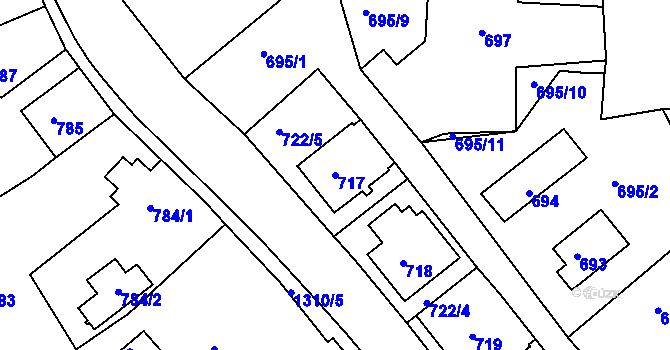 Parcela st. 717 v KÚ Nové Sedlo u Lokte, Katastrální mapa