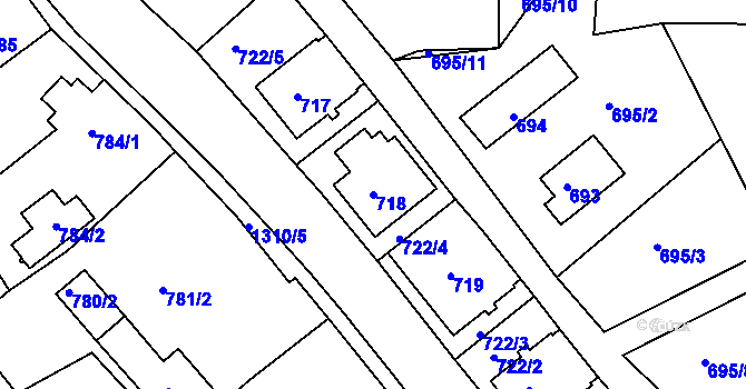 Parcela st. 718 v KÚ Nové Sedlo u Lokte, Katastrální mapa