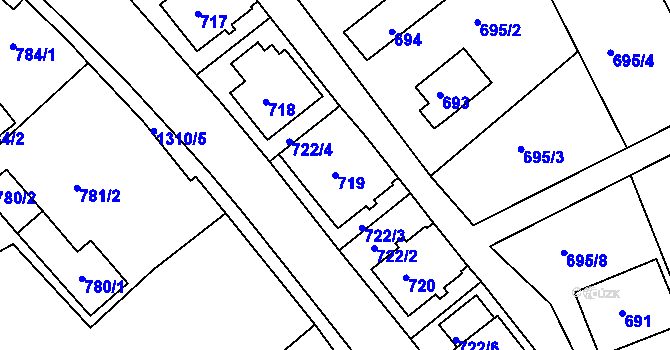 Parcela st. 719 v KÚ Nové Sedlo u Lokte, Katastrální mapa