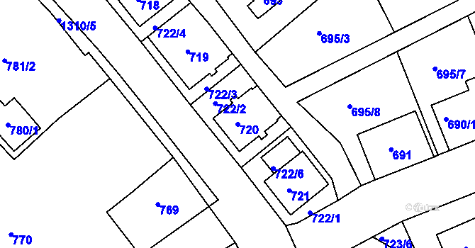 Parcela st. 720 v KÚ Nové Sedlo u Lokte, Katastrální mapa