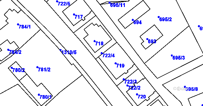Parcela st. 722/4 v KÚ Nové Sedlo u Lokte, Katastrální mapa