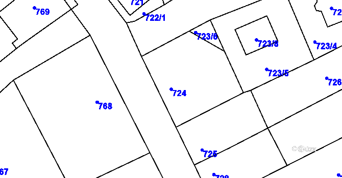 Parcela st. 724 v KÚ Nové Sedlo u Lokte, Katastrální mapa