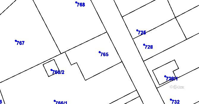 Parcela st. 765 v KÚ Nové Sedlo u Lokte, Katastrální mapa