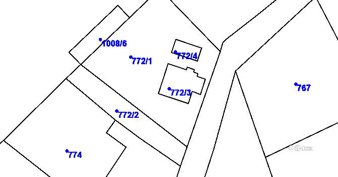 Parcela st. 772/3 v KÚ Nové Sedlo u Lokte, Katastrální mapa