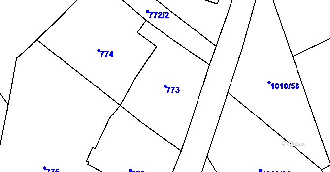 Parcela st. 773 v KÚ Nové Sedlo u Lokte, Katastrální mapa
