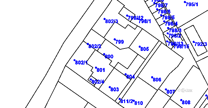 Parcela st. 800 v KÚ Nové Sedlo u Lokte, Katastrální mapa