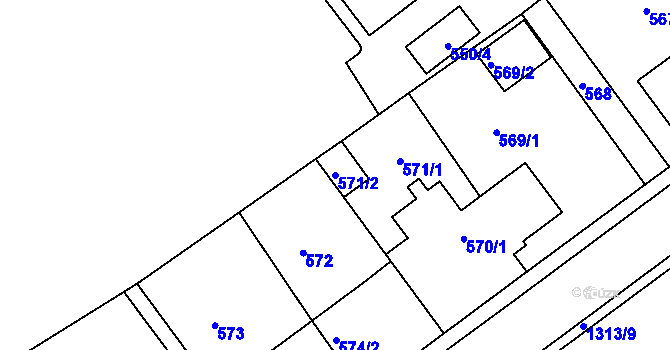 Parcela st. 571/2 v KÚ Nové Sedlo u Lokte, Katastrální mapa