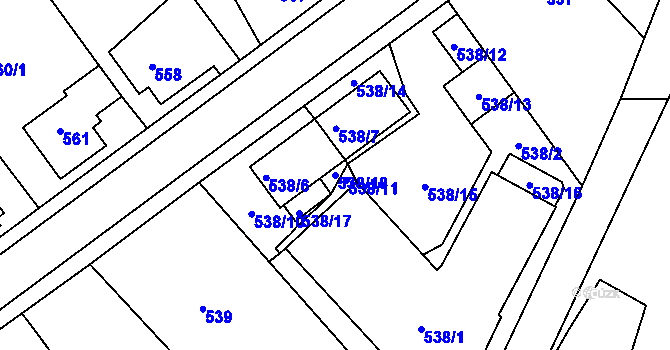 Parcela st. 538/18 v KÚ Nové Sedlo u Lokte, Katastrální mapa