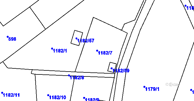 Parcela st. 1182/7 v KÚ Nové Sedlo u Lokte, Katastrální mapa