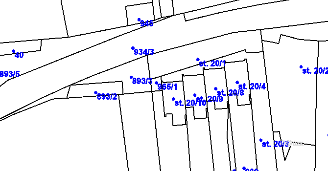 Parcela st. 20/7 v KÚ Nové Sedlo u Žatce, Katastrální mapa
